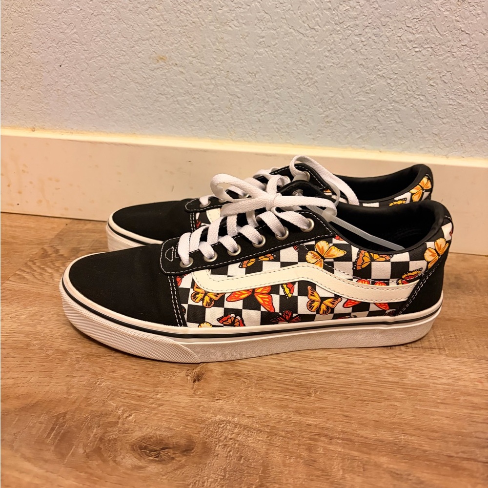 Vans Kids Black and White Butterfly Sneakers